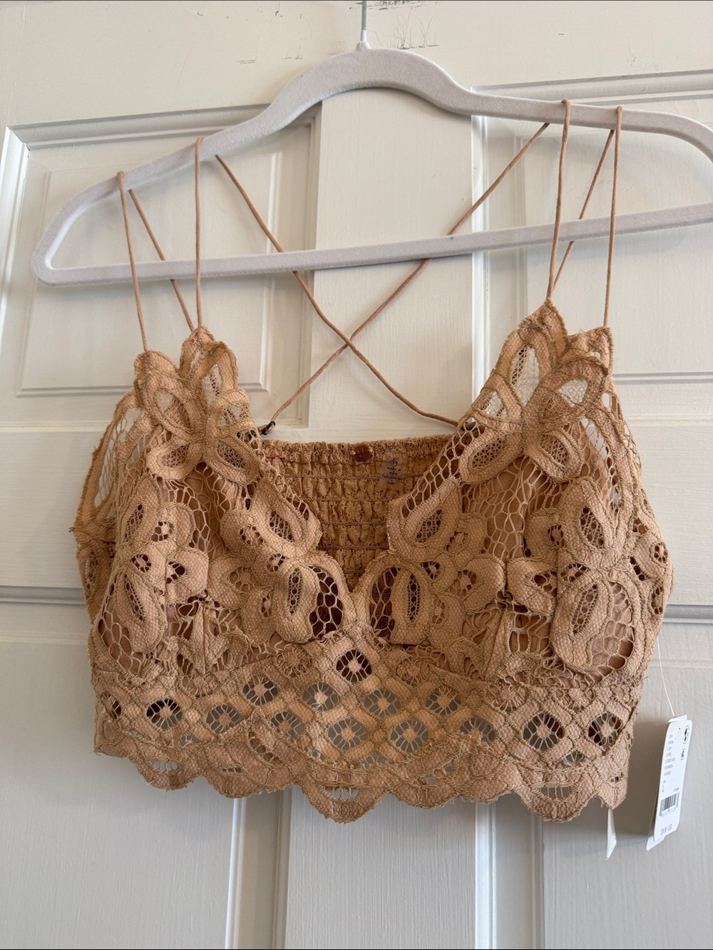 Free People Adella Bralette Nude Light Sand Large